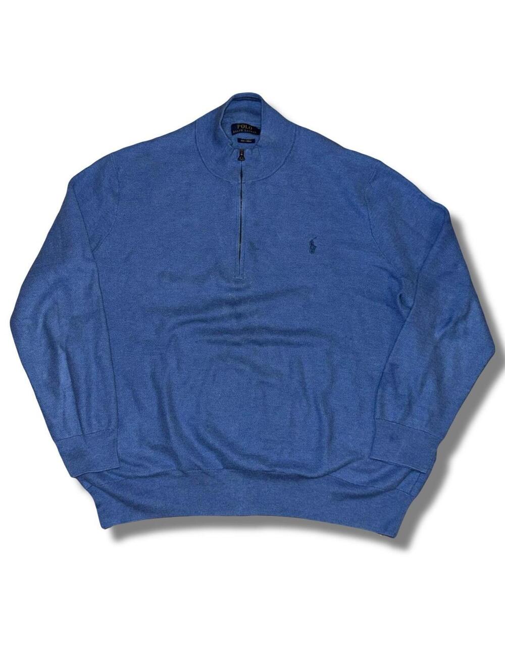 Polo Ralph Lauren Pima cotton double blue quarter zip sweatshirt - Size 2xl XXL